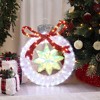 LuxenHome 2Ft Tall Silver Tinsel Ornament with Star Outdoor Holiday Decoration with Lights White, Red, Multicolored - 4 of 4