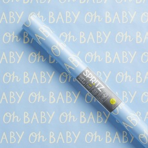 'Oh Baby' Gift Wrapping Paper Blue - Spritz™: Baby Shower Typography Wrap, 30" Width - 1 of 4
