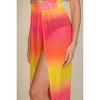 Slickblue Women's High Split Maxi Skirt, Sheer Mesh Jersey, Stretch Fit, Partywear Style, White/Yellow Multi, Size S-L - 4 of 4