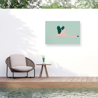 Annie Warren  Sherbet Flamingos Ii Outdoor Canvas Art
