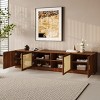 78.7" Mid-Century TV Stand for 85 Inch TV, Media Console with Rattan Doors and Adjustable Shelf for Living Room-3irtyhousy - 2 of 4