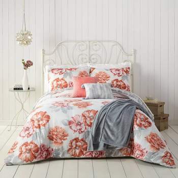 King 6pc Golden Peony Comforter Set Orange - Jessica Simpson