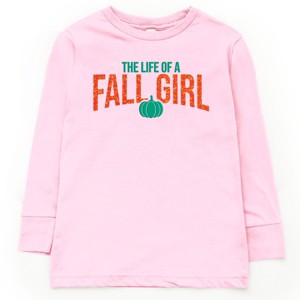 The Life Of A Fall Girl Puff/Glitter - Kids Youth Long Sleeve Tee and Kids Toddler Long Sleeve Tee - 1 of 4
