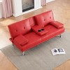 NicBex Modern Leather Tufted Loveseat Sofa Couch with Foldable Cup Holder & Sturdy Legs,2-Seat Lounge Sofa for Living Room,Apartment - 2 of 4