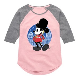 Girls' - Disney - Mickey & Friends Shirt Tail Raglan Graphic T-shirt - 1 of 3