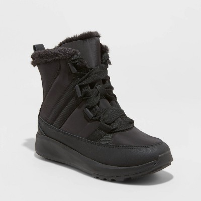 all black winter boots