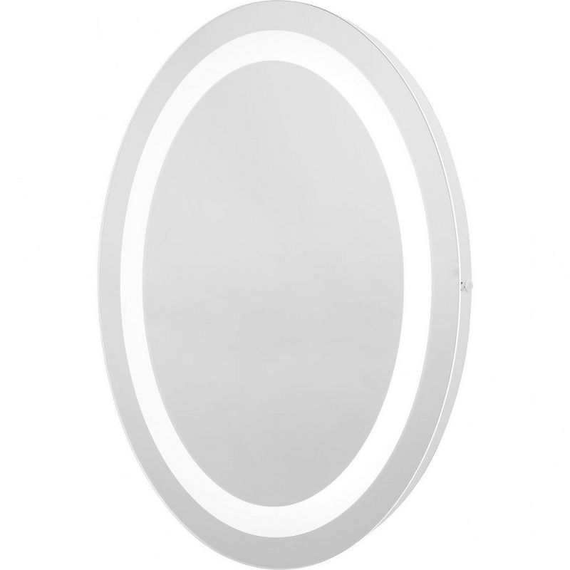 Progress Lighting Captarent 1-Light Oval LED Illuminated Mirror, White, Frosted Shade, 1 of 2