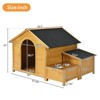 FURNIinspire Large Size Wooden Dog House, Dog Crate For large dog breeds, Cabin Style Raised Dog Shelter with Asphalt Roof, 51.18"*43.7"*37" - 2 of 4