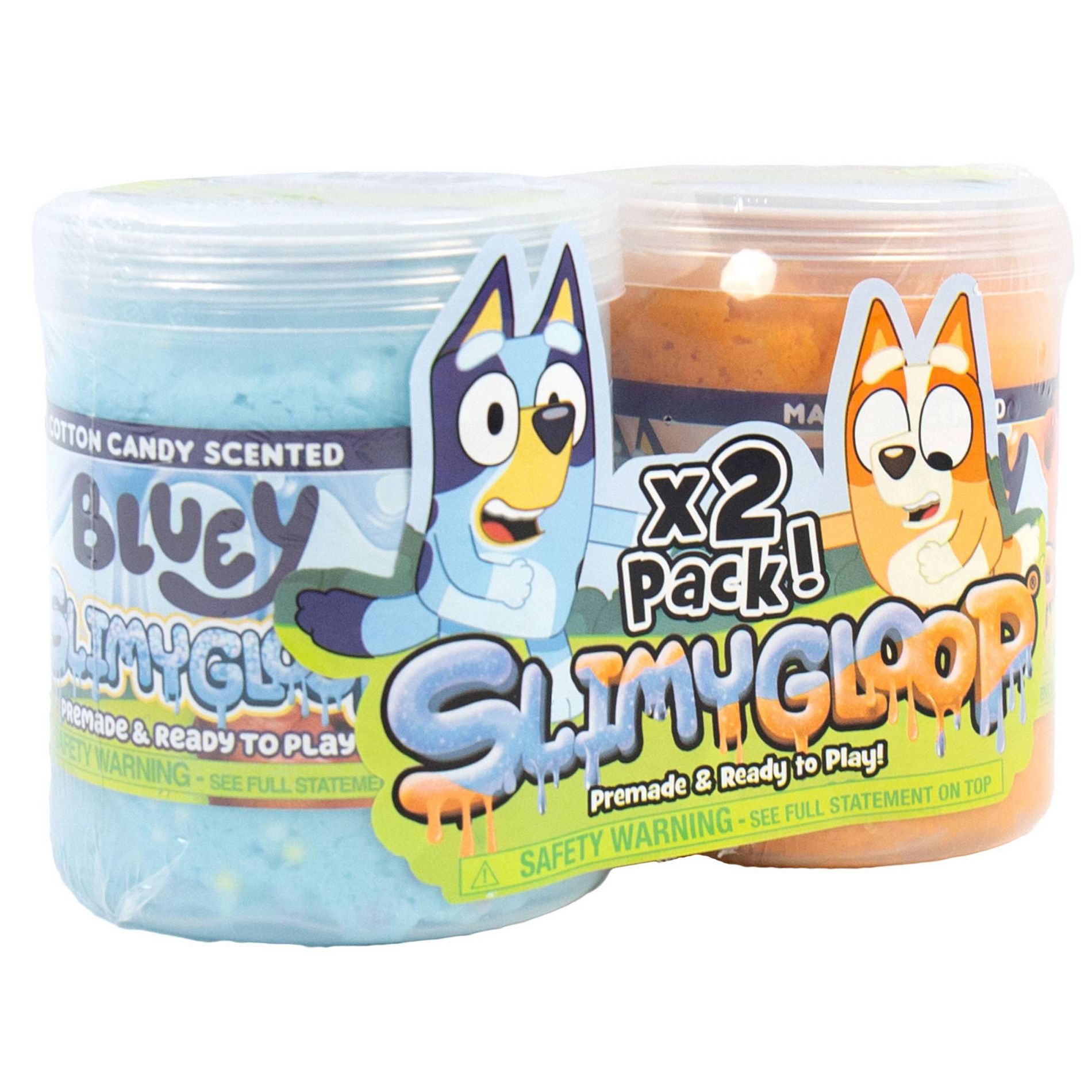 Bluey SLIMYGLOOP Jars - 2pk: DIY Craft Activity Kit, Teaching Aid for Creative Thinking, Includes Slime Making Kits