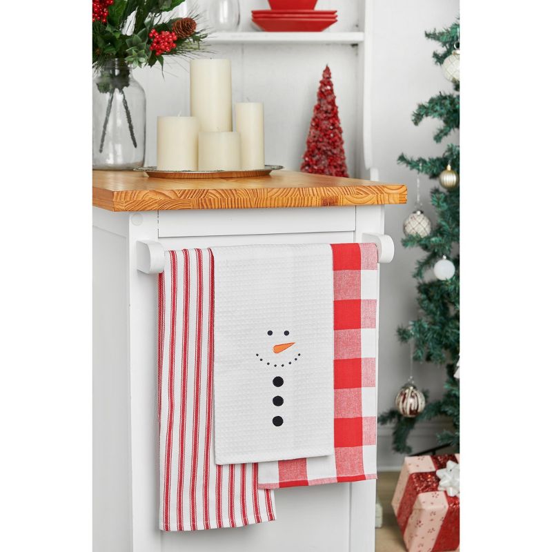 C&F Home Snowman Face Waffle Weave Cotton Kitchen Towel, 4 of 6