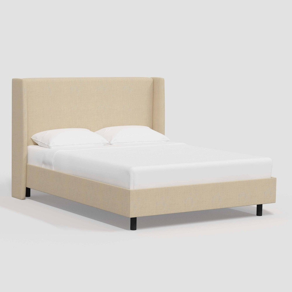 Photos - Wardrobe California King Antwerp Wingback Platform Bed in Linen Cream - Threshold™