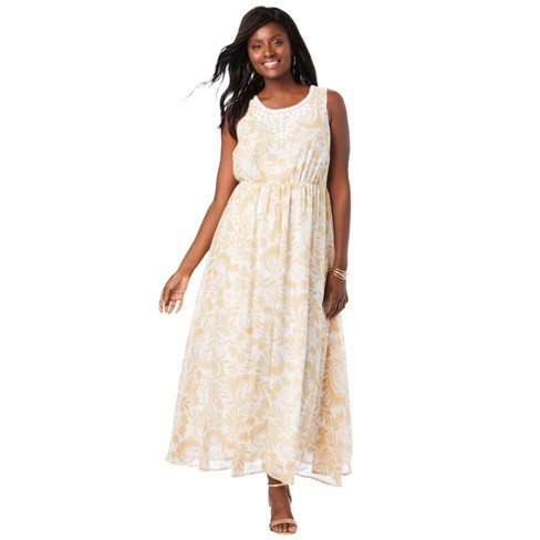 Plus size shop beige maxi dress