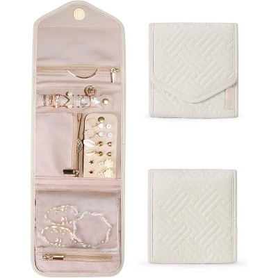 Travel Jewelry Organizer Case Foldable Small Jewelry Roll for Journey Rings, Necklaces, Earrings, Bracelets,Mini