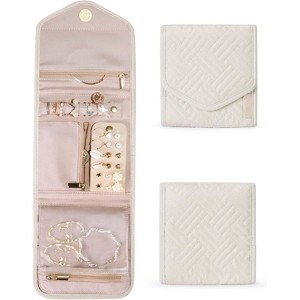 Travel Jewelry Organizer Case Foldable Small Jewelry Roll for Journey Rings, Necklaces, Earrings, Bracelets,Mini - 1 of 4