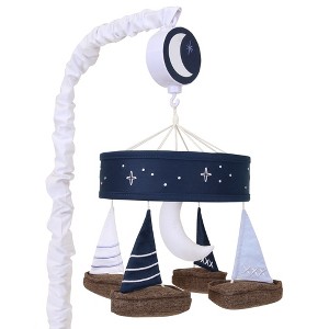 Lambs & Ivy Little Skipper Sailboat & Moon Musical Baby Crib Mobile Soother Toy - 1 of 4