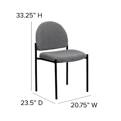Gray Fabric and Black Metal Stackable Reception Chair
