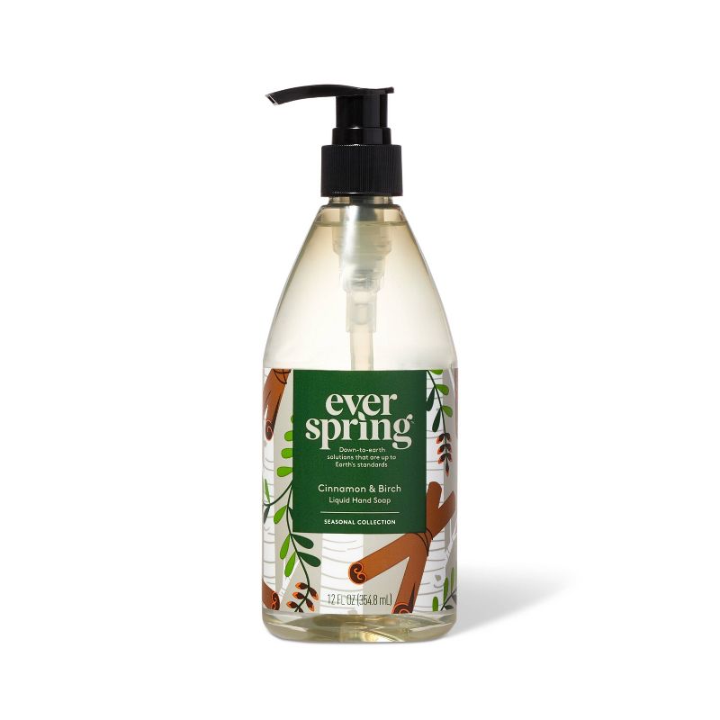 Cinnamon &#38; Birch Liquid Hand Soap - 12 fl oz - Everspring&#8482;, 1 of 5