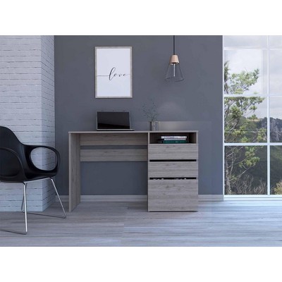 NicBex Home Office Desk 47.4" W Modern Writing Desk with Shelf, 3 Drawers and Spacious Wooden Desktop for Office, Study, Living Room