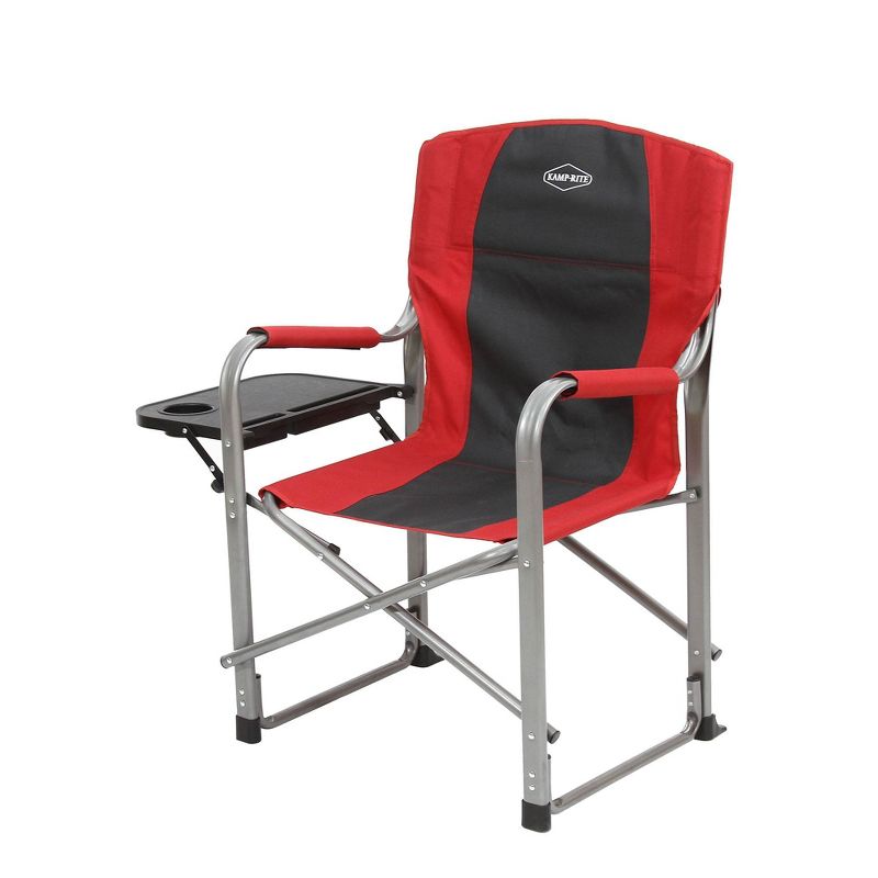 Kamp-Rite Portable Folding Director's Chair with Side Table & Cup Holder for Camping, Tailgating, and Sports, 350 LB Capacity, 3 of 5