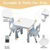 Kids Table and Chair Set, Height Adjustable Toddler Table & 4 Chairs, Activity Desk for Arts, Crafts, Reading & Eating, Easy Clean - 3 of 4