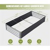 YONWAY 6x3x1ft Galvanized Raised Garden Bed, Outdoor Planter Garden Boxes Large Metal Planter Box for Gardening Vegetables Fruits Flowers, Silvery - 3 of 4