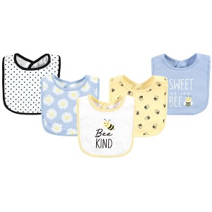 Hudson Baby Infant Girl Cotton Bibs, Bee Kind, One Size - 1 of 4