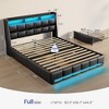 Greenstell  Bed Frame with Upholstered Storage Headboard & Drawers and Charging Station, Wood - 3 of 4