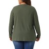 Agnes Orinda Women's Plus Size Waffle Knit Pleat Front Crew Neck Long Sleeve Work Blouses - 4 of 4