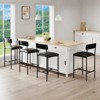 Set of 2/4 Upholstered Bar Stools w/ Back, 25.5" Counter Height Stools, Footrest, Metal Frame - 2 of 4