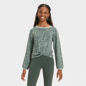 Girls' Modal French Terry Crewneck Sweatshirt - All In Motion™ - 1 of 3