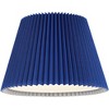 Springcrest 9" Top x 14 1/2" Bottom x 10" High x 10" Slant Lamp Shade Replacement Medium Blue Empire Modern Fabric Wide Pleated Spider Harp Finial - 3 of 4
