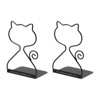 Unique Bargains Library Workspace Stationery Office Decorative Cat Metal Organizer Bookend 2 Pcs - 3 of 4