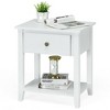 Costway 2PCS Nightstand Sofa End Side Table W/ Storage Drawer Bottom Shelf White - image 4 of 4