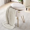 StorageBud Round Ottoman with Storage, Textured Velvet Storage Ottoman, Modern Foot Stool for Living Room and Bedroom - 2 of 4