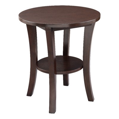 Boa 22-Inch Chocolate Cherry Solid Wood Round Side Table