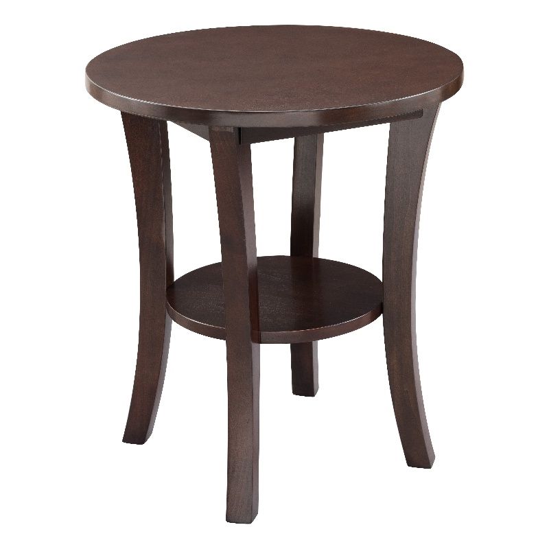 Leick Furniture Boa Round Wood End Table in Chocolate Cherry, 4 of 5