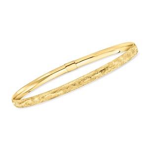 Ross-Simons Italian 10kt Yellow Gold Brushed Bangle Bracelet - 1 of 4