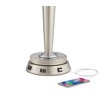 360 Lighting 1 3/4" High Lamp Base Universal Charging USB-Outlet Workstation Silver Nickel Finish Metal Single Living Room Charging Bedroom Bedside - 3 of 4