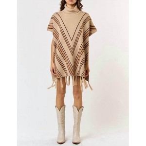 Women's Hallie Striped Tassel Sweater Pullover - lalavon - 1 of 4