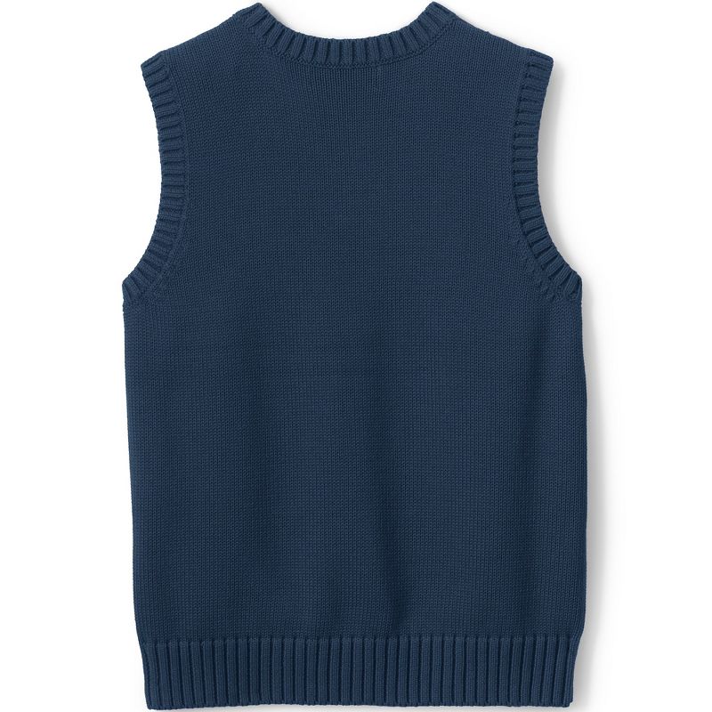 Lands' End School Uniform Kids Cotton Modal Sweater Vest, 2 of 3