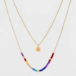 14K Gold Dipped Morse Code Beaded Necklace Duo