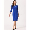INSPIRE CHIC Women's 3/4 Sleeve Split Neck Wear to Work Business Sheath Dresses - 4 of 4