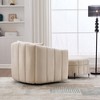 GDFStudio Adam 40.35"W Oversized Velvet Channel Tufted Swivel Chair and Storage Ottoman Sets - 4 of 4