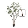 Kate and Laurel Oliveira Faux Olive Tree with Portell Metal Planter Pot, 7 FT, Bronze - 4 of 4