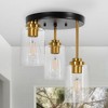 DORESshop 22 in. 3-Light Brushed Nickel Bathroom Vanity Light with Textured Glass Shades, Modern Wall Sconce for Vanity, Mirror - 2 of 4