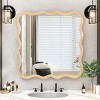 Wooden Wavy Mirror Art Decorative Mirrors,Rectangle Mirror,Bedroom Wall Mirror,Sitting Room Mirrors,Entrance Way Mirror-The Pop Home - 2 of 4