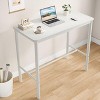 Infurnic Desks, Rectangular Dining Desk with four Sturdy Tables Legs, Modern Table for Kitchen or Living Room, White, 23.6"*47.2"*41.3" - 2 of 4