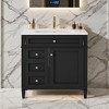 SpassWay 30"L White Modern Bathroom Vanity with Sink 2 Drawers Tip Out Storage Cabinet - 2 of 4