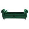 CAVINAS 48" Storage Ottoman, Modern Velvet Fabric Shoe Bench with Wooden Frame, Button Tufted Entryway Table for Living Room, Bedroom - 4 of 4