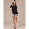 INSPIRE CHIC Women's Eyelet Short Sleeve Round Neck Hollow Out Summer Dressy Casual Blouses - 4 of 4